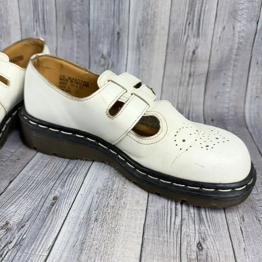 Dr Martens 8065 Mary Jane Leather Shoes Women’s US 5 White